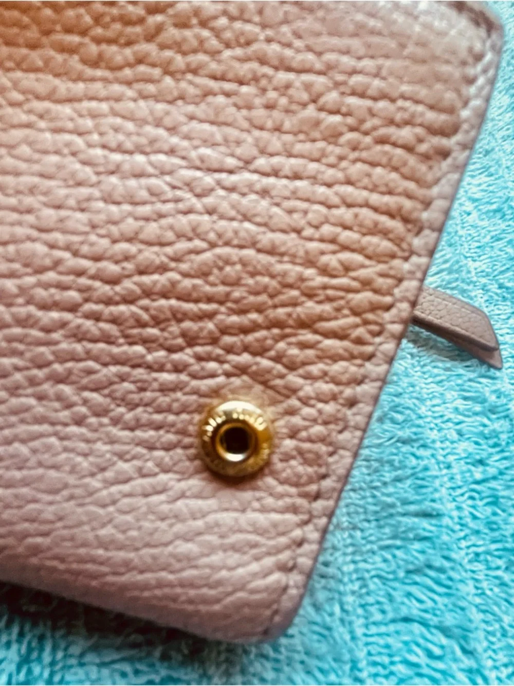Miu Miu Madras Fiocco Bow Continental Wallet Blush Pink Leather COA -GUC - Picture 9 of 16